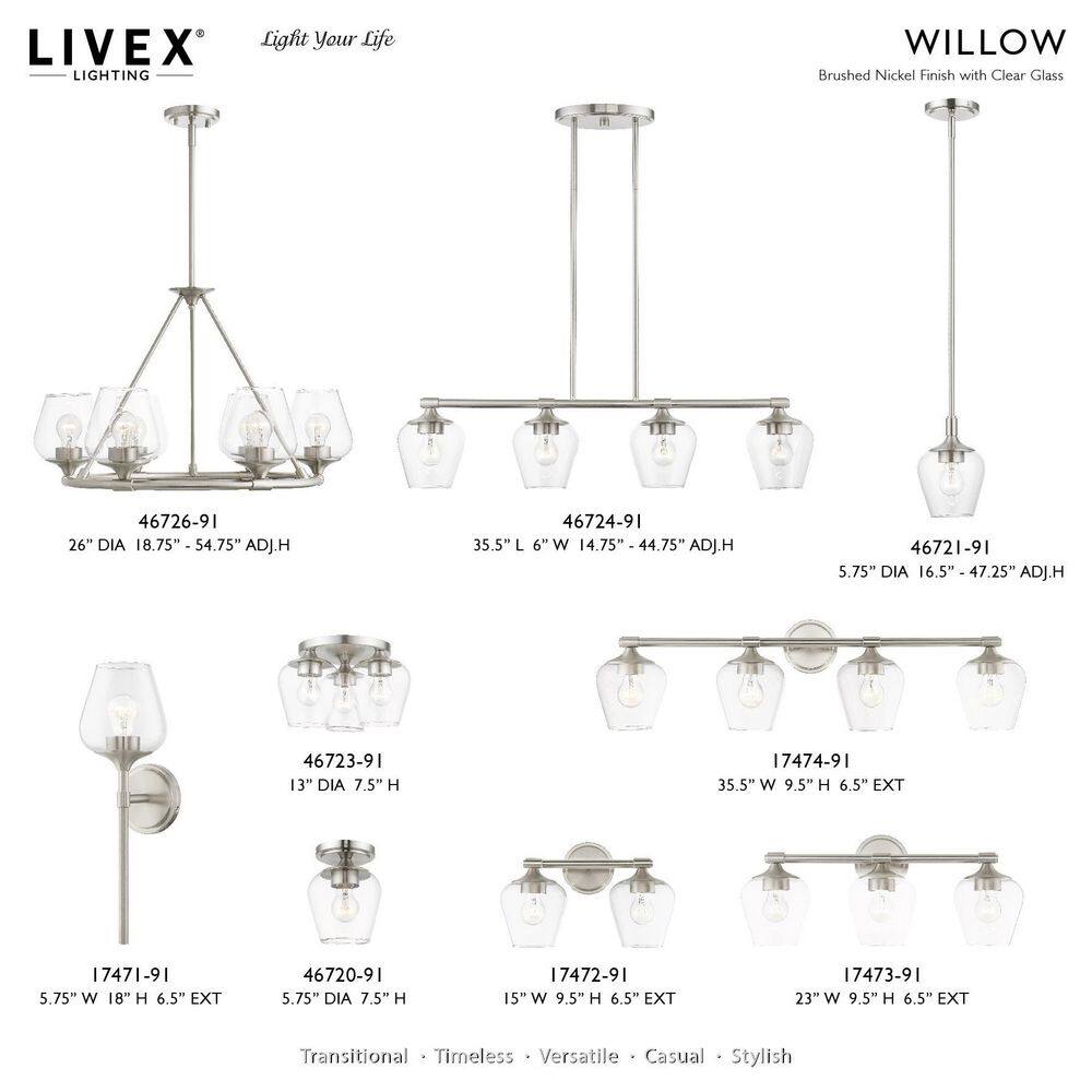 Elegant Brushed Nickel 3-Light Flush Mount with Clear Glass Shade