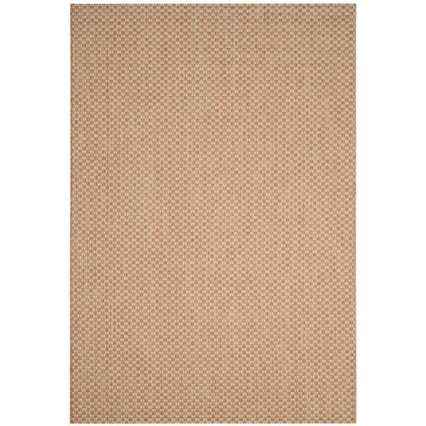 SAFAVIEH Courtyard Natural/Cream 4 ft. x 6 ft. Solid Indoor/Outdoor Patio  Area Rug