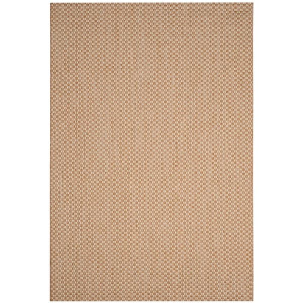 SAFAVIEH Courtyard Natural/Cream 5 ft. x 8 ft. Solid Indoor/Outdoor Patio  Area Rug