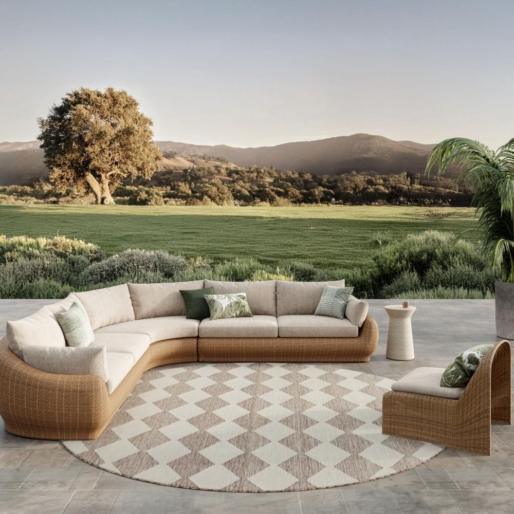 Positano Beige 8 ft. Round x 8 ft. Diamond Contemporary Round Area Rug price history on PriceWatchPro