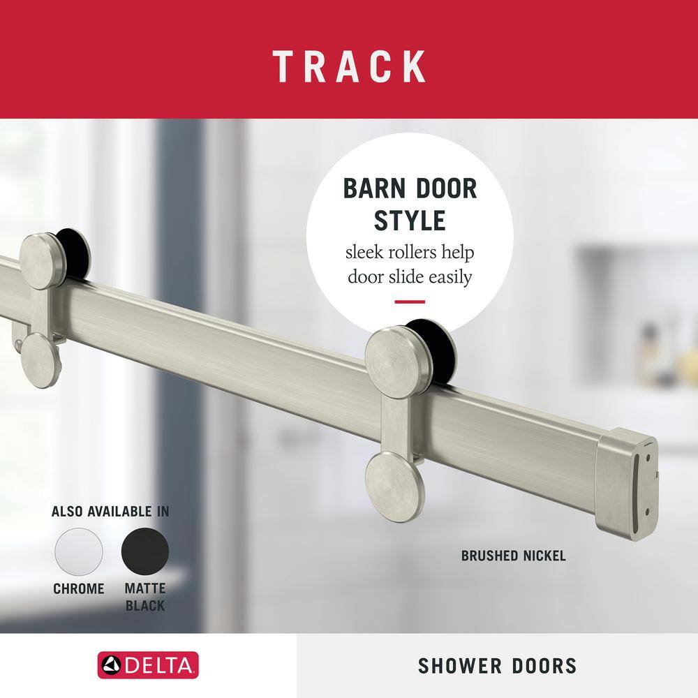 Paxos 60" Frameless Nickel Sliding Shower Door with Clear Glass