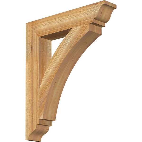 Ekena Millwork 4 in. x 26 in. x 22 in. Western Red Cedar Thorton Traditional Rough Sawn Bracket