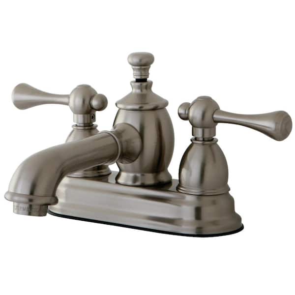 Kingston Brass Vintage 4 in. Centerset 2-Handle Bathroom Faucet in Brushed Nickel