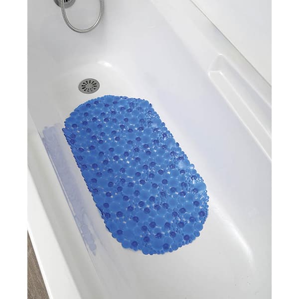 Oval Bubble Tub Mat, Blue