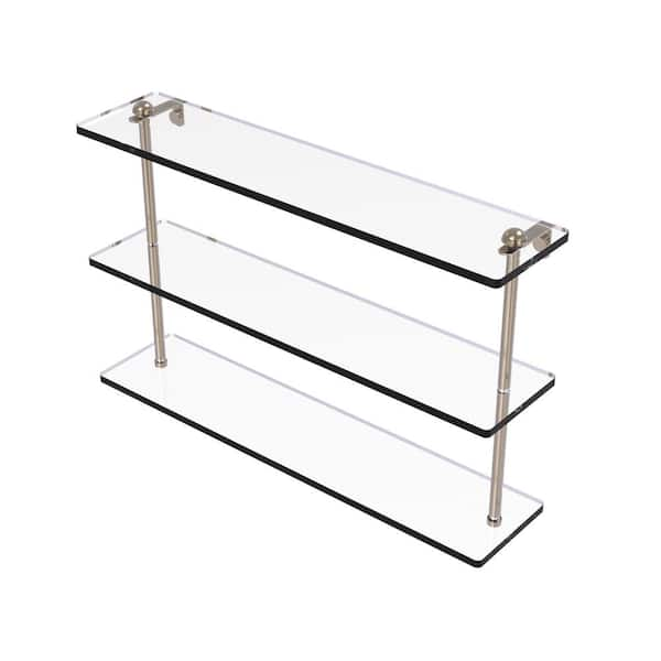 Allied Brass 22 in. Triple Tiered Glass Shelf in Antique Pewter RC