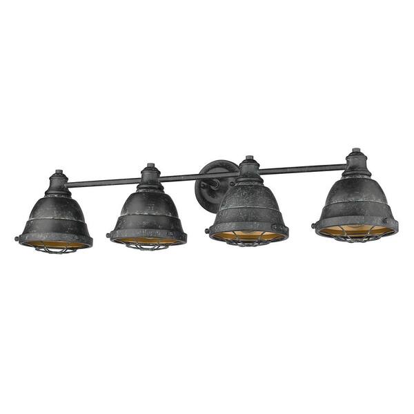 Golden Lighting - Bartlett 4-Light Black Patina Vanity Light