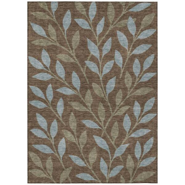 Chantille Machine Washable Indoor/Outdoor Abstract ACN3033 Chocolate 5 ft. x 7 ft. 6 in. Area Rug