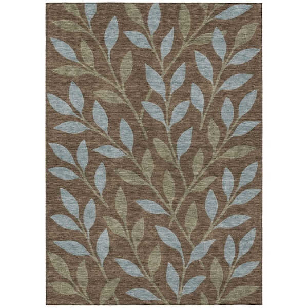 Chantille Machine Washable Indoor/Outdoor Abstract ACN3033 Chocolate 9 ft. x 12 ft. Area Rug