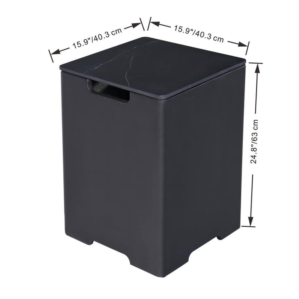 Plus 16 in. L x 16 in. W x 25 in. H Bulgaria Black Marble Porcelain Propane Tank Cover with Removable Lid price history on PriceWatchPro