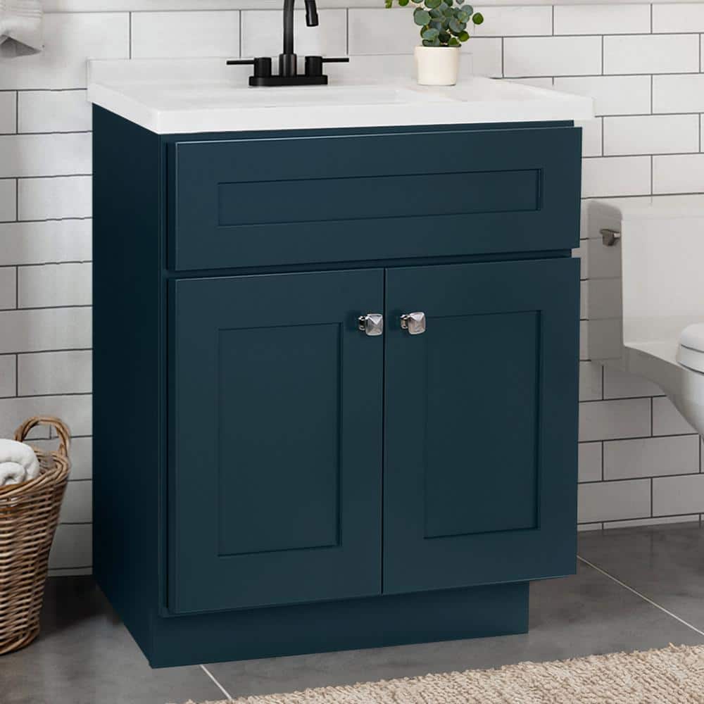 Brookings 30-Inch Dark Blue Wood Bathroom Vanity