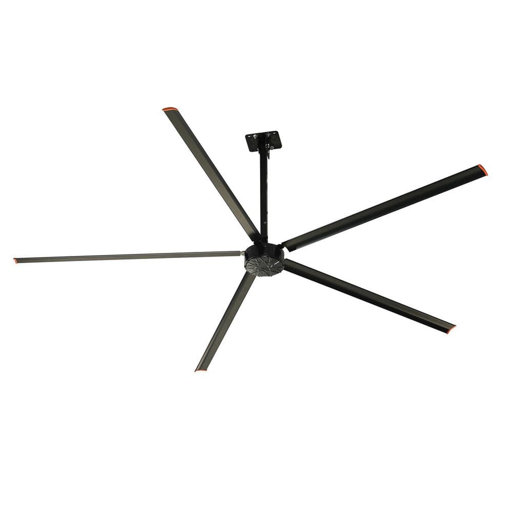 12 ft. Aluminum Indoor/Covered Outdoor Industrial 120V-1Phase HVLS Black Ceiling Fan with Downrod, Wall Control No Light price history on PriceWatchPro