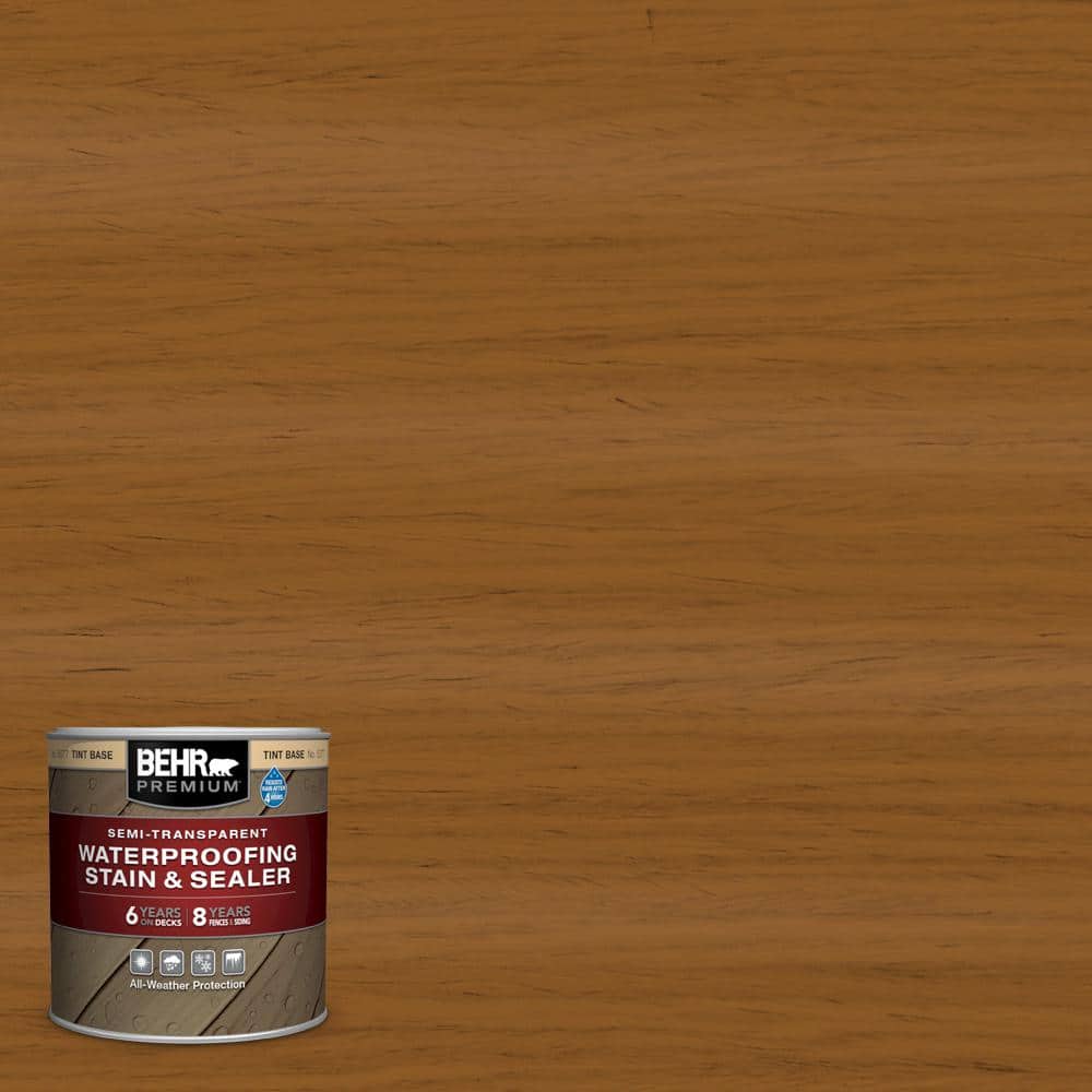8 oz. #ST-134 Curry Semi-Transparent Waterproofing Exterior Wood Stain and 
