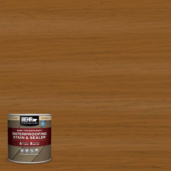 BEHR PREMIUM 8 oz. #ST-134 Curry Semi-Transparent Waterproofing Exterior Wood Stain and Sealer Sample