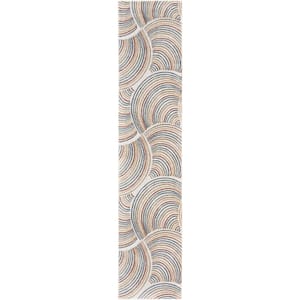 Astra Machine Washable Ivory Multicolor 2 ft. x 6 ft. All-over design Contemporary Runner Area Rug
