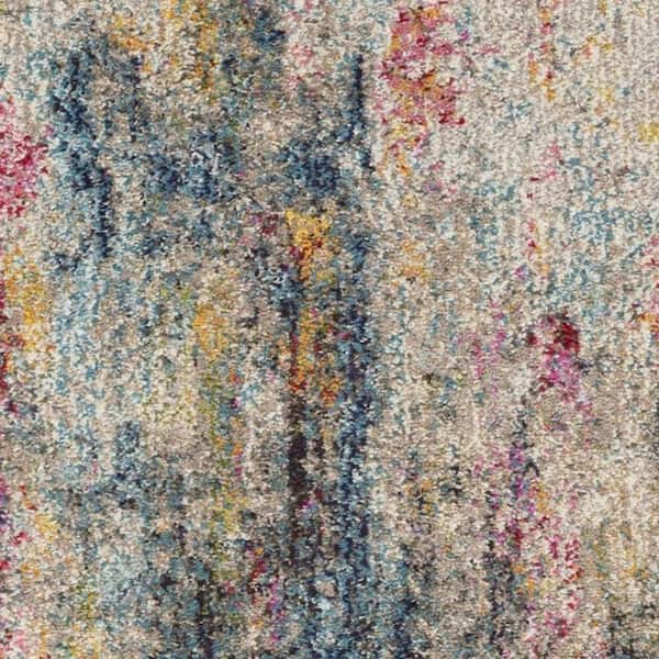 9 ft. x 12 ft. Gray Floral Washable Area Rug