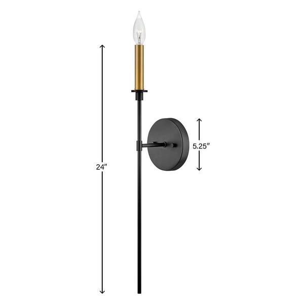 LARK - Hux 1-Light Black Sconce