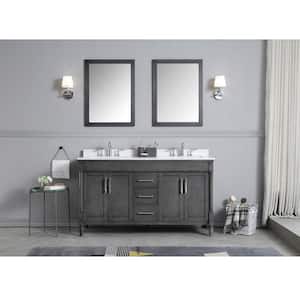 Layla 60 in. W x 22 in. D Vanity in Iron Grey with Marble Top Vanity with White Basin