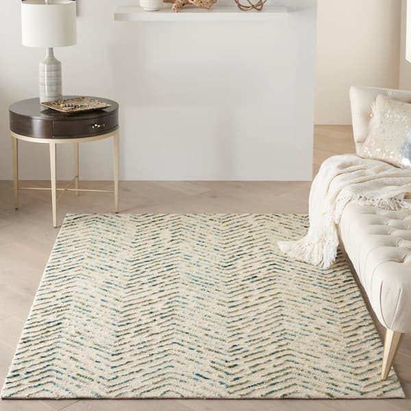 Vail Iv/Green 5 ft. x 7 ft. Contemporary Area Rug