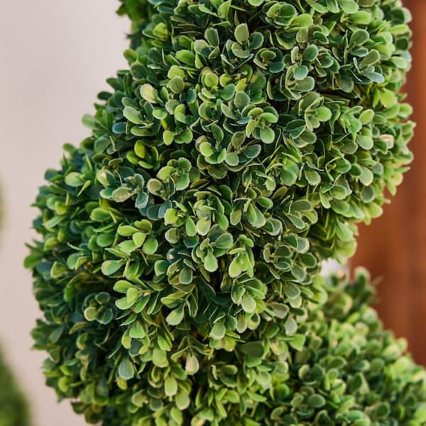 DR.Planzen 4 ft. Artificial Boxwood Spiral Topiary Trees Faux