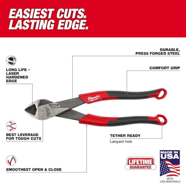 Electricians 9 in. Lineman Comfort Grip Cutting Plier with Crimper and Bolt Cutter with Screwdriver Tool Set (8-Piece)