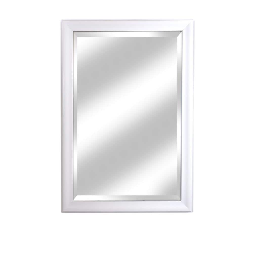 Large Rectangle White Beveled Glass Modern Mirror (40.25 in. H x 28.25 in. 