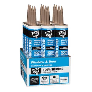 Silicone 10.1 oz. Bronze Window, Door and Siding Sealant (12-Pack)
