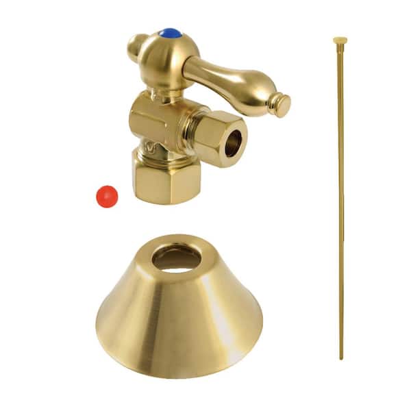 Trimscape Lever Toilet Trim Kit with Supply Line and Flange in Brushed Brass