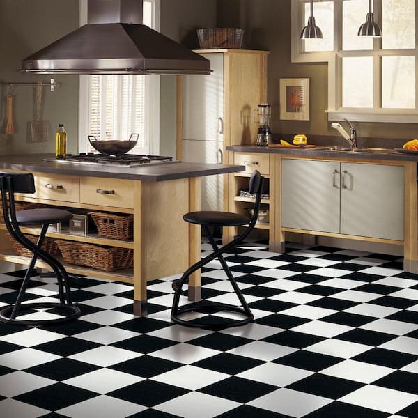Residential L And Stick Vinyl Tile, White Vinyl Kitchen Flooring