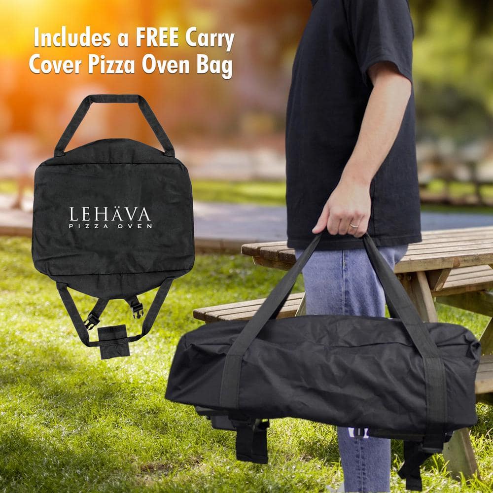 Lehava 14-inch Black Stainless Steel Portable Outdoor Propane Pizza Oven