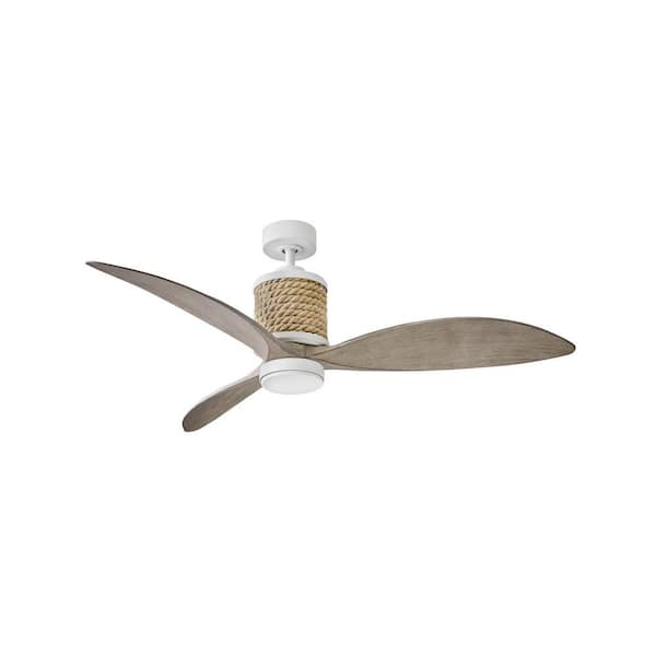 Hinkley Marin 60 in. Integrated LED 6-Speed Indoor/Outdoor Ceiling Fan, Matte White