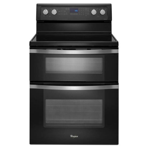 Whirlpool 6.7 cu. ft. Double Oven Electric Range with Self-Cleaning Convection Oven in Black Ice