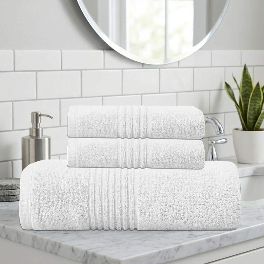 Home Weavers Hazel 500GSM 100% Cotton Zero Twist Super Absorbent Bath Towel Set, 16x24 (2), 27x54 (1), White price history on PriceWatchPro