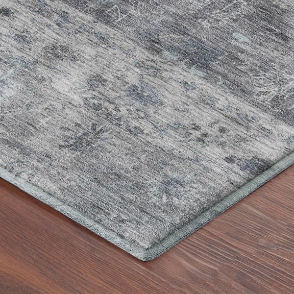 Mayfield Premium Machine Washable Abstract AMF2323 Gray 2 ft. x 3 ft. Accent Rug