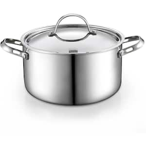 7-qt. Multi-Ply Clad Stainless Steel Stock Pot, Pasta Cooking Canning Pot with Lid, Deep Stockpot Induction Cookware