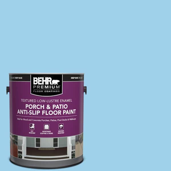 BEHR PREMIUM 1 gal. #P500-3 Spa Blue Textured Low-Lustre Enamel Interior/Exterior Porch and Patio Anti-Slip Floor Paint