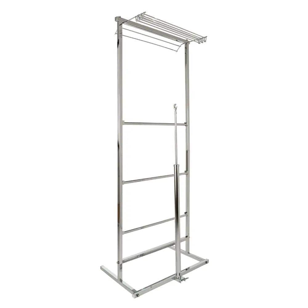 Chrome Metal 29 in. W x 68 in. H 3-Roll Dispensing Rack
