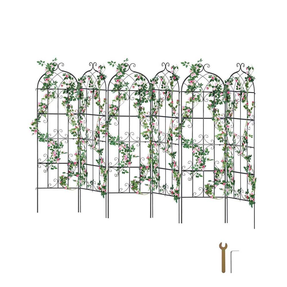 Garden Trellis 71 x 20 in. 6 Packs Metal Flower Trellis, Outdoor Climbing Rose Trellis, Clematis Support price history on PriceWatchPro