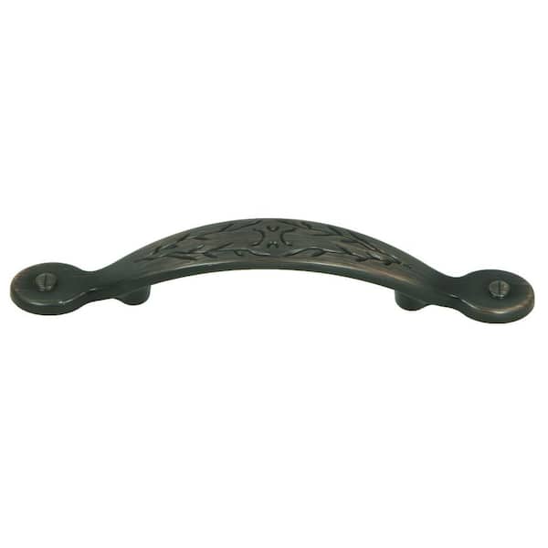 Stone Mill Hardware 3 in. Center-to-Center Oil Rubbed Bronze Leaf Arch Cabinet Pull (10-Pack)