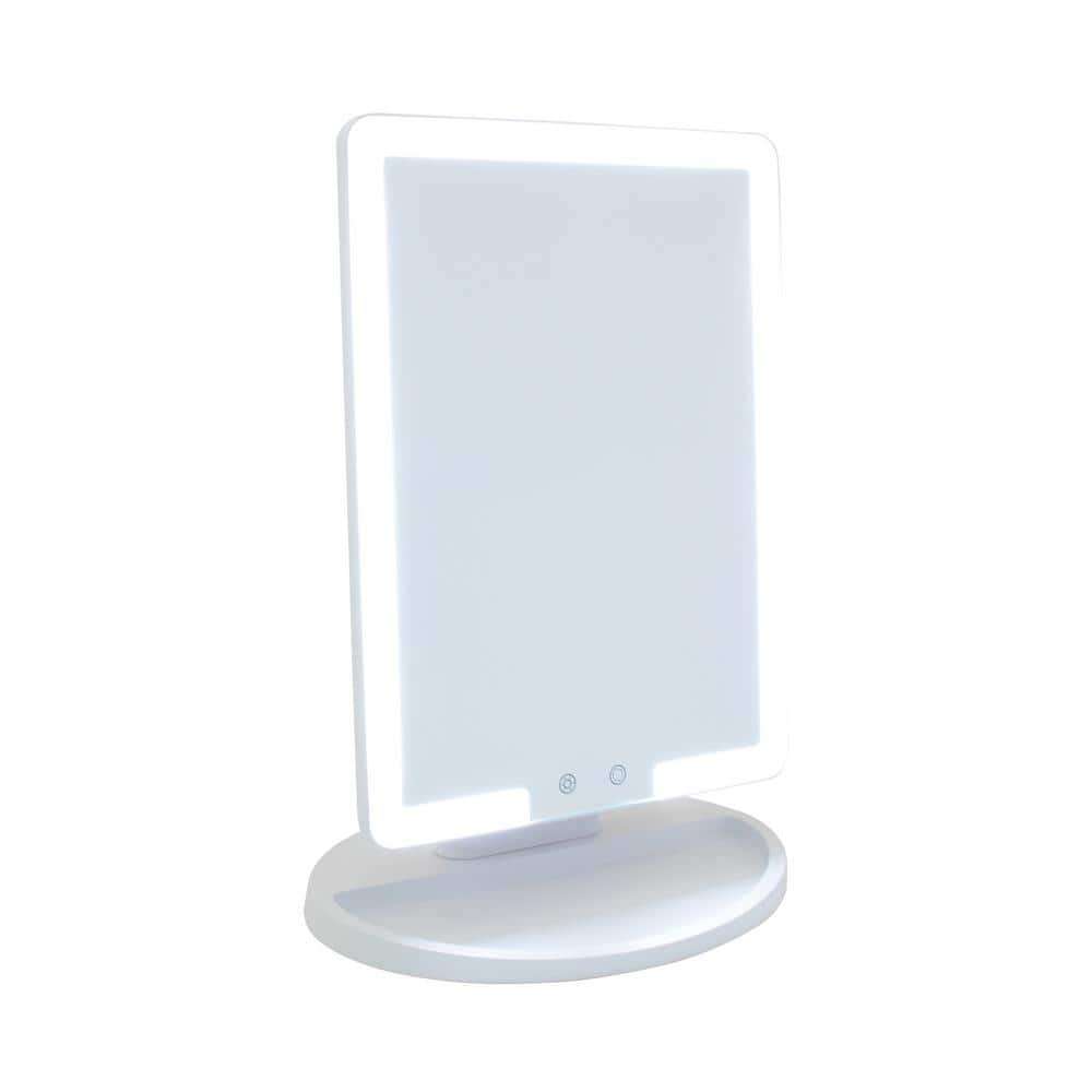 Elegant Reflective Countertop Vanity Mirror with LED Lighting