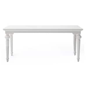 White Wood 70.87 in. 4 Legs Dining Table Seats 4)