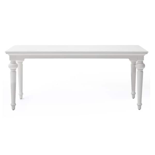 HomeRoots White Wood 70.87 in. 4 Legs Dining Table Seats 4)