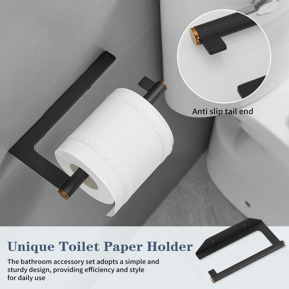 Black Stainless Steel 4-Piece Bath Hardware Set