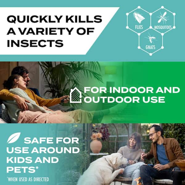 Kills Flies, Mosquitoes and Gnats, Plant-Based Active Ingredient Insect Killer, 10 oz.