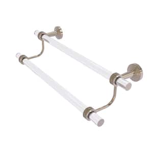 Pacific Beach Collection 24 in. Double Towel Bar with Dotted Accents in Antique Pewter