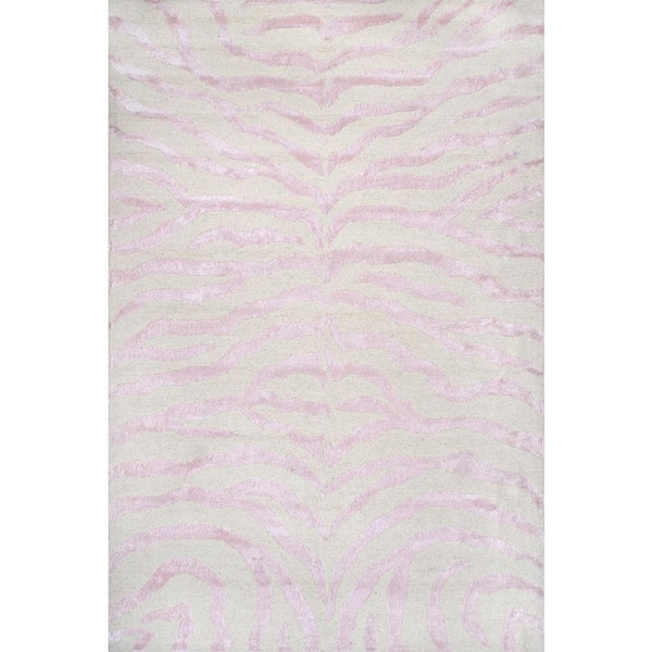 nuLOOM Zebra Stripes Pink Doormat 3 ft. x 5 ft. Indoor Area Rug