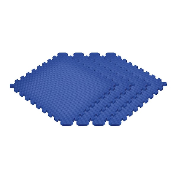 Norsk Blue 24 in. x 24 in. x 0.79 in. Foam Interlocking Reversible Mat (4-Pack)