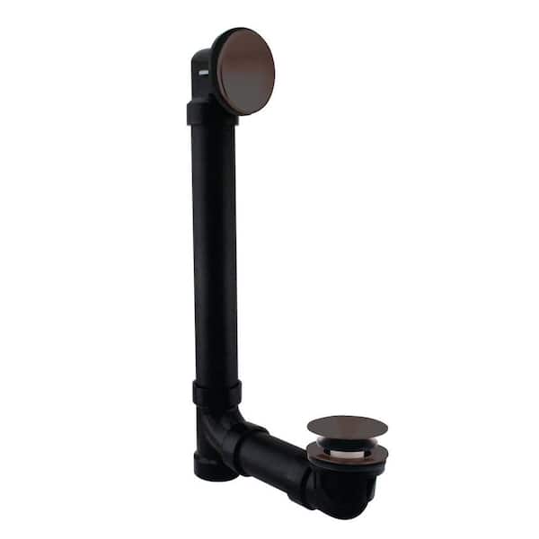 Westbrass 12 in. & 4 in. Bath Waste & Overflow with Tip-Toe Drain Plug - Sch. 40 ABS Pipe, Oil Rubbed Bronze