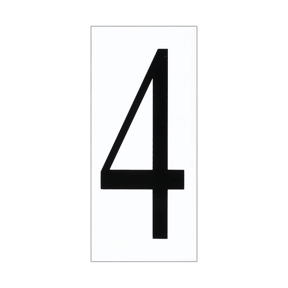 Address Light Collection White Plastic Number 4 Tile
