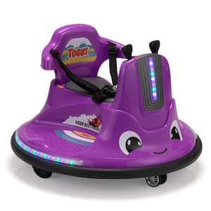 12-Volt Kids Ride on Bumper Car Electric Kids Car with Remote Control in Purple