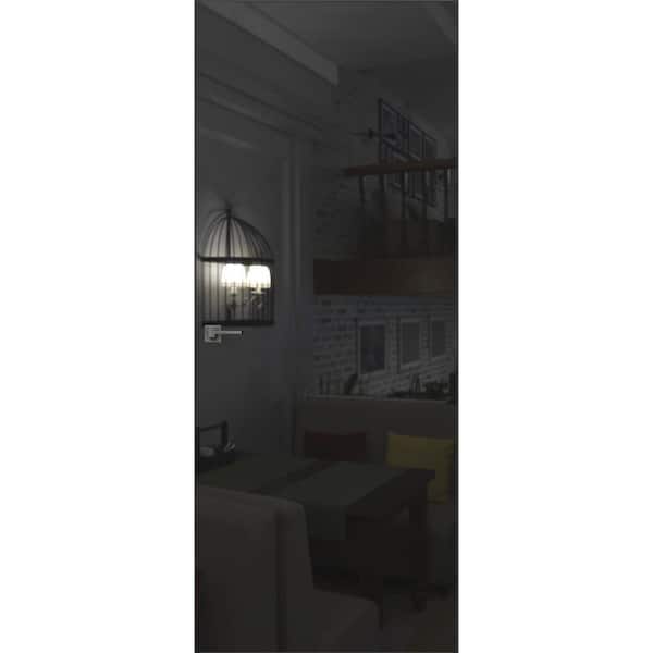 Sartodoors 18 in. x 96 in. Unassembled Right-Hand/Inswing Wood Graphite Color Flush Mount Hidden Door with Silver Hinge Finish